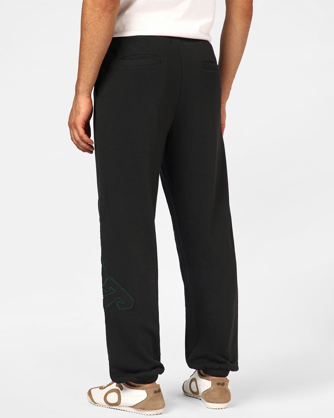 Men's Black Reset Applique Oversized Joggers - Image 5
