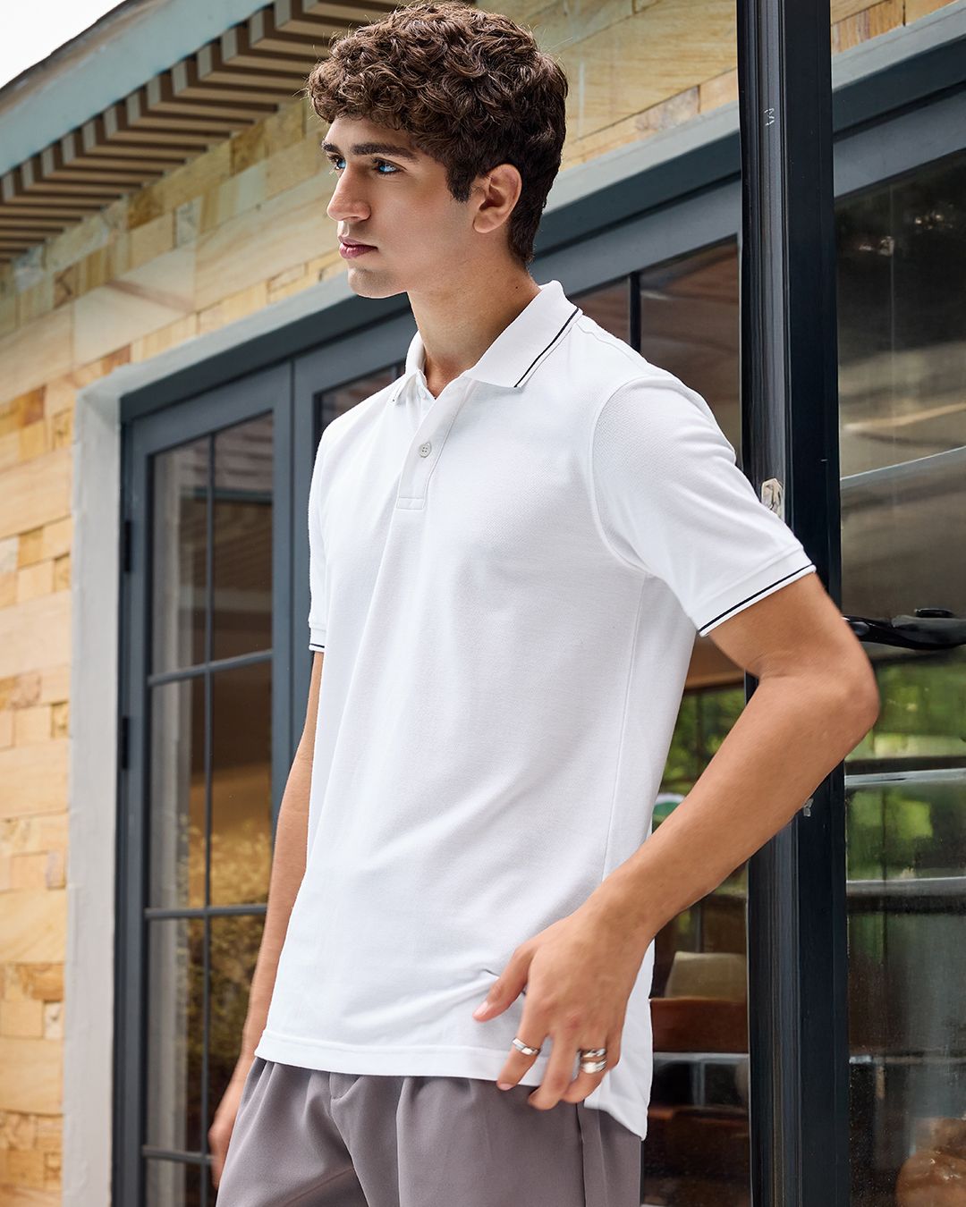 Men's White Polo T-shirt - Image 5