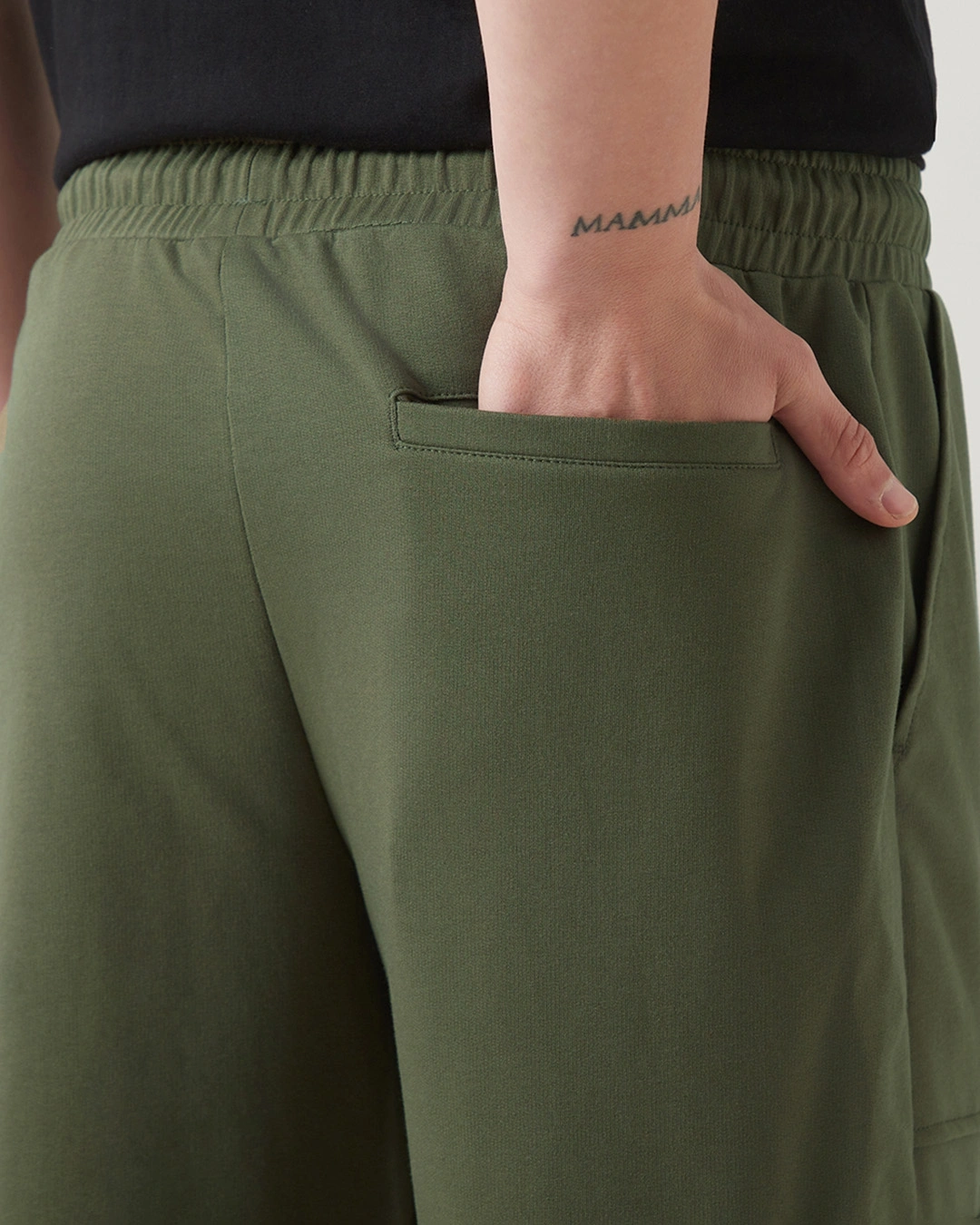 Men's Winter Moss Green Oversized Cargo Joggers - Image 3