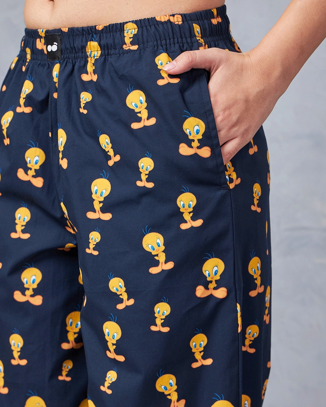 Women's Blue Tweety All Over Printed Wide Leg Pyjamas - Image 2
