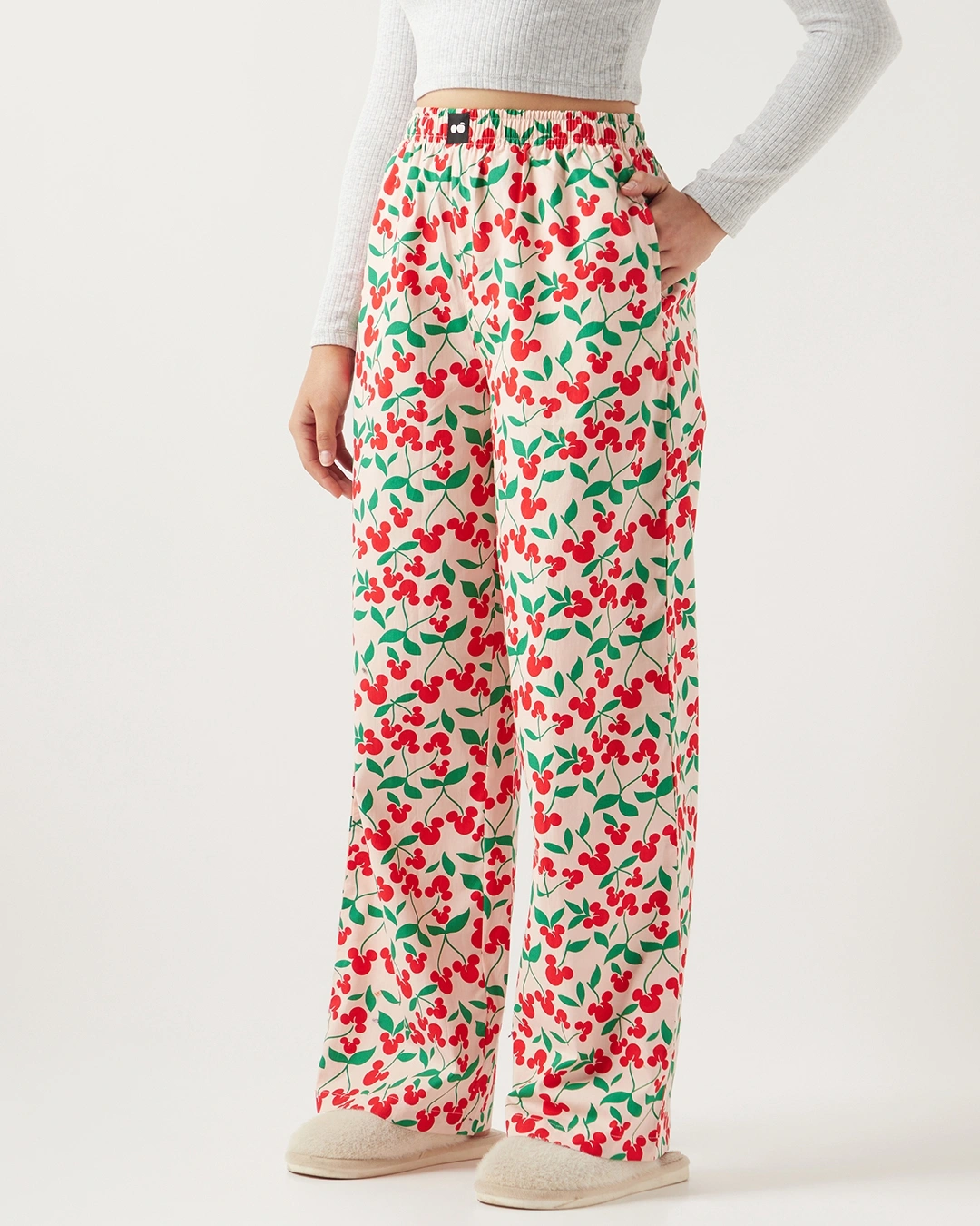 Women's Pink Mickey All Over Printed Wide Leg Pyjamas - Image 5