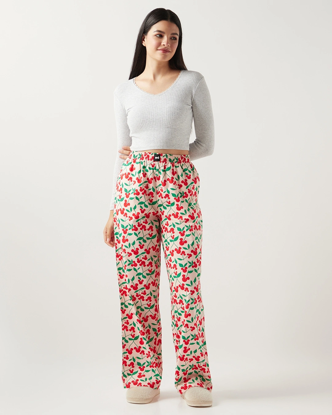 Women's Pink Mickey All Over Printed Wide Leg Pyjamas - Image 3